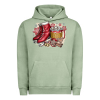 Pigment Oil Green Christmas Ice Skating Urban Hoodie - CowhideDigitalArt