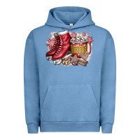 Pigment Pebble Blue Christmas Ice Skating Urban Hoodie - CowhideDigitalArt
