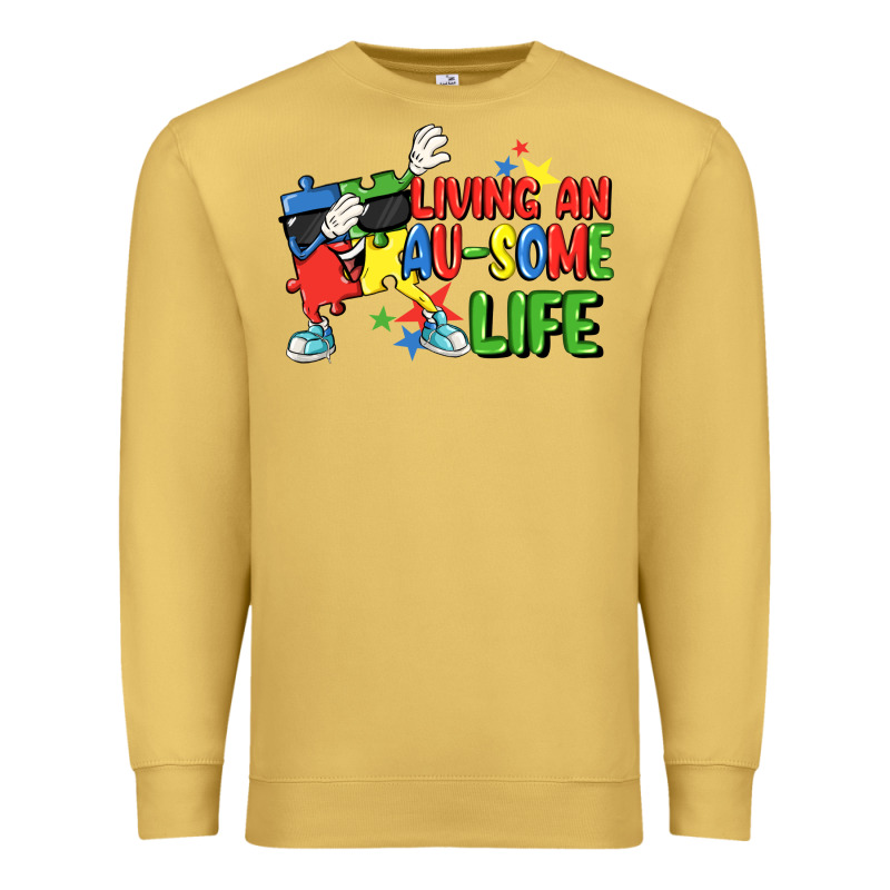 Living An Au-some Life Autism Awareness Day Premium Sweatshirt by FaDigitalArtStudio | Teevron