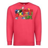Cardinal Living an au-some life Autism Awareness Day Premium Sweatshirt - FaDigitalArtStudio