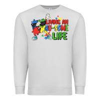 Dove Grey Living an au-some life Autism Awareness Day Premium Sweatshirt - FaDigitalArtStudio