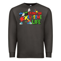 Smoke Living an au-some life Autism Awareness Day Premium Sweatshirt - FaDigitalArtStudio