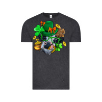 Vintage Black St. Patrick Cow Clover Vintage Tee - BundleAndBundleShop