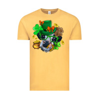 Vintage Mustard St. Patrick Cow Clover Vintage Tee - BundleAndBundleShop