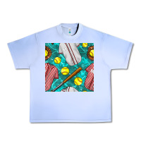 Grape Ice softball uniform glove and bat with field seamless pattern Urban Heavy Tee - BundleAndBundleShop