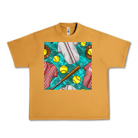 Peanut Butter softball uniform glove and bat with field seamless pattern Urban Heavy Tee - BundleAndBundleShop