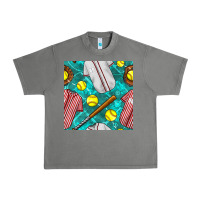 Tornado softball uniform glove and bat with field seamless pattern Urban Heavy Tee - BundleAndBundleShop