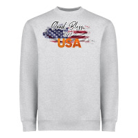 Heather Grey God Bless The USA Heavyweight Sweatshirt - Bettercallsaul