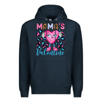 Navy mama's valentine olivia Premium Hoodie - OliviaCreatesArt