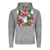 Cloud Rock cute snowman and gift box with leopard seamless pattern bbs Vintage Hoodie - BundleAndBundleShop