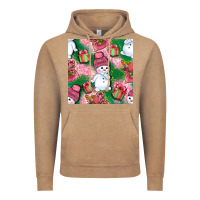 Vintage Coffee cute snowman and gift box with leopard seamless pattern bbs Vintage Hoodie - BundleAndBundleShop
