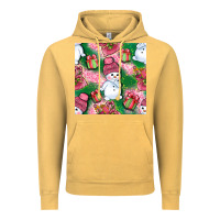 Vintage Mustard cute snowman and gift box with leopard seamless pattern bbs Vintage Hoodie - BundleAndBundleShop