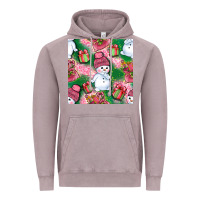 Vintage Zinc cute snowman and gift box with leopard seamless pattern bbs Vintage Hoodie - BundleAndBundleShop