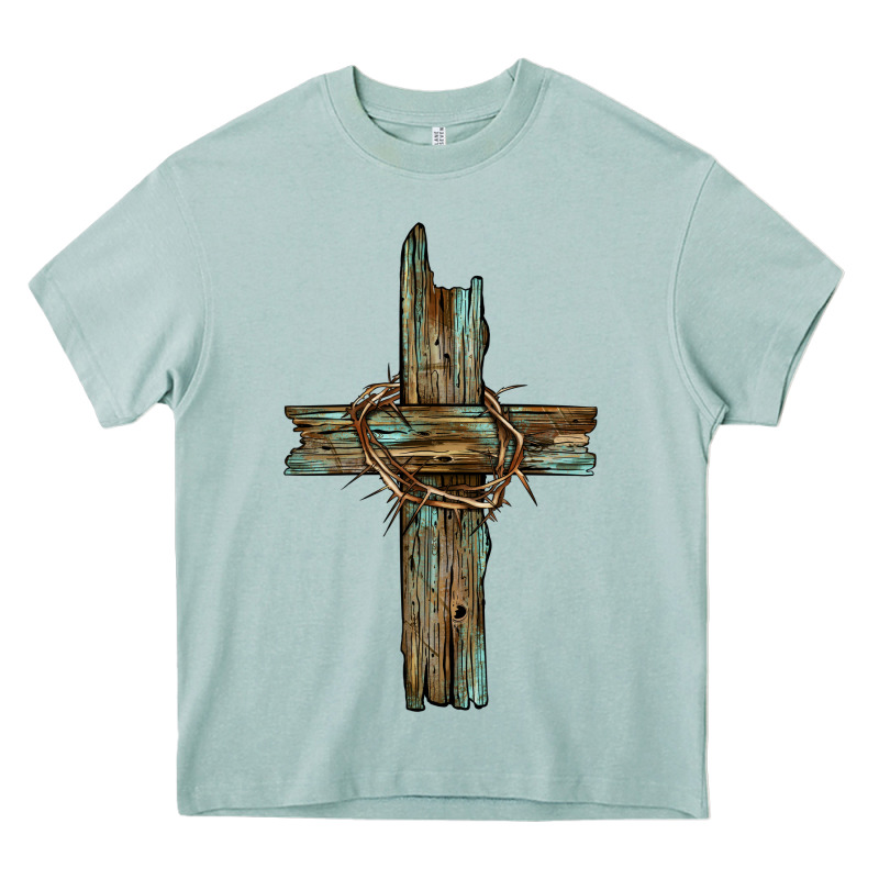Cross With Thorn Heavy Core Tee by BarkalooDesign | Teevron
