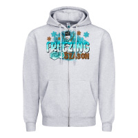 Heather Grey freezing season Zipper Hoodie - CowGirlArtShop