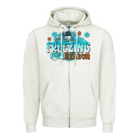 Oatmeal Heather freezing season Zipper Hoodie - CowGirlArtShop