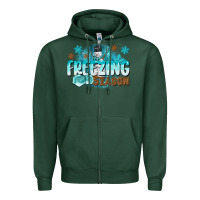 Sports Green freezing season Zipper Hoodie - CowGirlArtShop