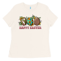 Bone Happy Easter With Western Eggs And Sunflowers Ladies Tee - RanaPortraitStore