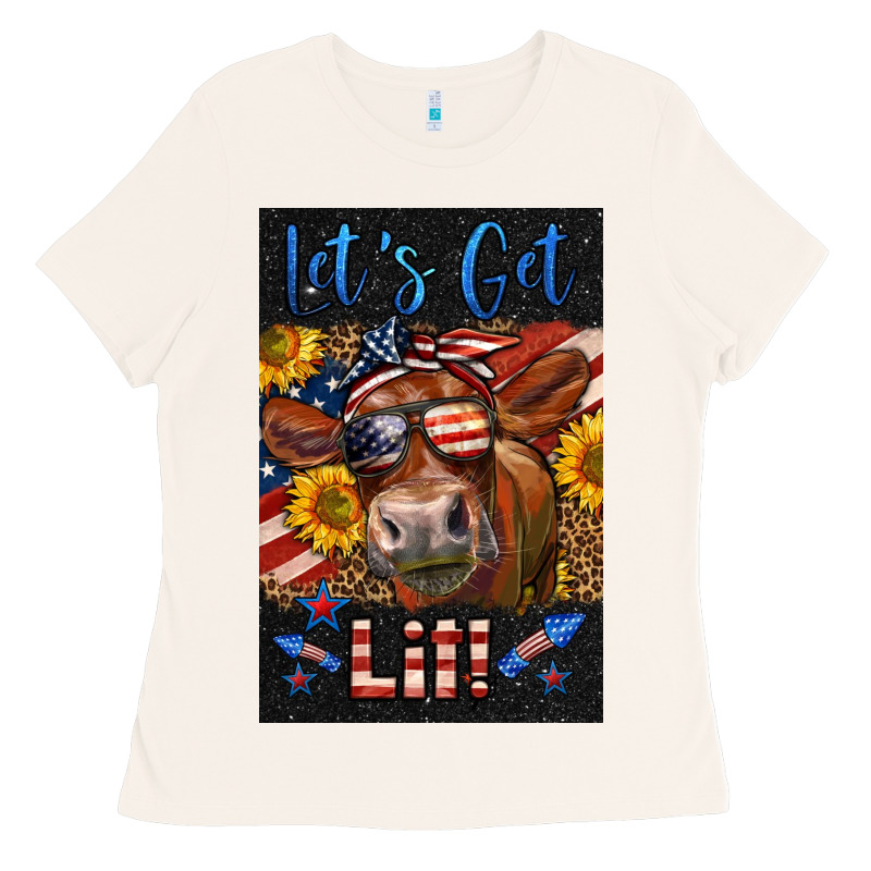 Western Let's Get Lit Cow Ladies Tee by LillyAllenDesigns | Teevron