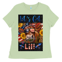 Matcha Western Let's Get Lit Cow Ladies Tee - LillyAllenDesigns
