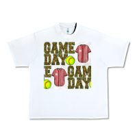 White softball uniform game day seamless pattern Urban Heavy Tee - BundleAndBundleShop