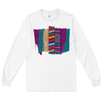 White Western Farm Life Serape Brush Stroke Long Sleeve Tee - Bettercallsaul