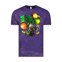 Cloud Purple St. Patricks Clovers With Donkey Vintage Tee - BundleAndBundleShop