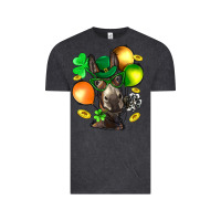 Vintage Black St. Patricks Clovers With Donkey Vintage Tee - BundleAndBundleShop