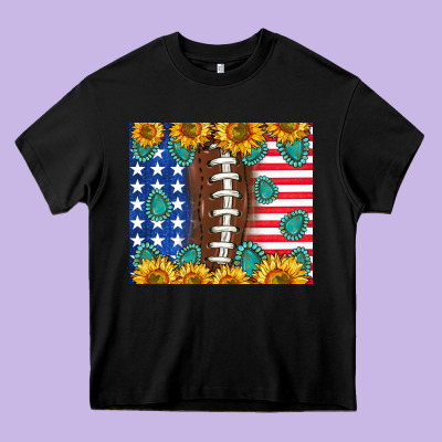 American Football And America Heavy Core Tee Designed By Nancycooperartshop