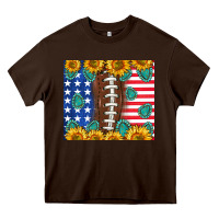 Chocolate Brown American football and america Heavy Core Tee - NancyCooperArtShop