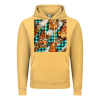 Vintage Mustard thanksgiving gnomies with leopard and tartan seamless pattern bbs Vintage Hoodie - BundleAndBundleShop