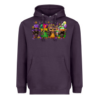 Plum Mardi Gras afro gnomies Heavyweight Hoodie - FaDigitalArtStudio