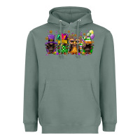 Sage Mardi Gras afro gnomies Heavyweight Hoodie - FaDigitalArtStudio