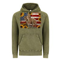Vintage Olive American Wolves with Sunflower Background Png Vintage Hoodie - Jasminsmagicworld