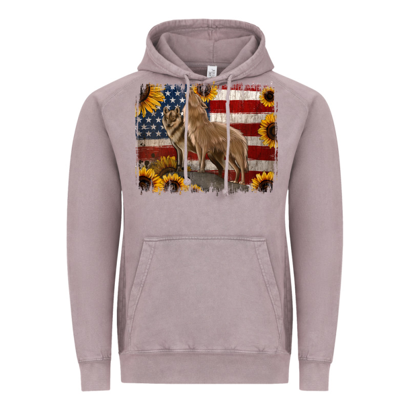 American Wolves With Sunflower Background Png Vintage Hoodie by Jasminsmagicworld | Teevron