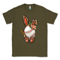 Army Green Baseball Easter Bunny Classic Tee - BundleAndBundleShop