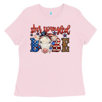 Western Star Spangled Baby Cow Ladies Tee | Teevron