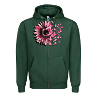 Sports Green cancer sunflower Zipper Hoodie - CowGirlArtShop