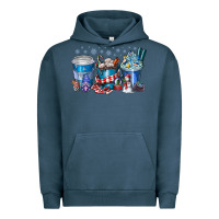 Pigment Midnight Navy Christmas Coffee Urban Hoodie - CowhideDigitalArt