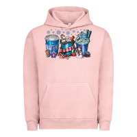 Pigment Salmon Christmas Coffee Urban Hoodie - CowhideDigitalArt