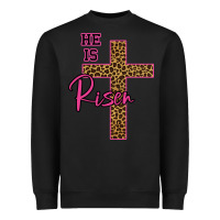 Black He Is Risen Leopard Heavyweight Sweatshirt - Bettercallsaul