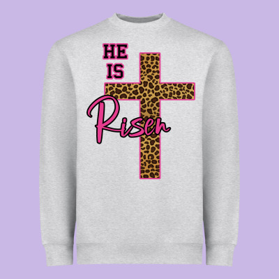 He Is Risen Leopard Heavyweight Sweatshirt Designed By Bettercallsaul