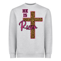 Heather Grey He Is Risen Leopard Heavyweight Sweatshirt - Bettercallsaul