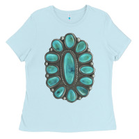 Baby Blue Turquoise Gemstone Jewelry Ladies Tee - LillyAllenDesigns