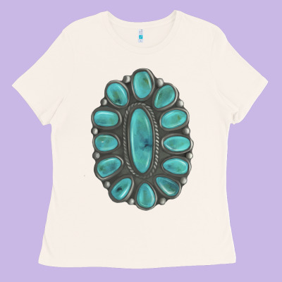 Turquoise Gemstone Jewelry Ladies Tee Designed By Lillyallendesigns