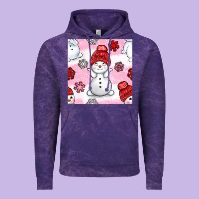 Cute Snowman And Snow Flakes Seamless Pattern Bbs Vintage Hoodie Designed By Bundleandbundleshop
