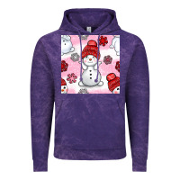 Cloud Purple cute snowman and snow flakes seamless pattern bbs Vintage Hoodie - BundleAndBundleShop