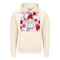 Vintage Artic cute snowman and snow flakes seamless pattern bbs Vintage Hoodie - BundleAndBundleShop