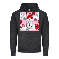 Vintage Black cute snowman and snow flakes seamless pattern bbs Vintage Hoodie - BundleAndBundleShop