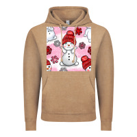 Vintage Coffee cute snowman and snow flakes seamless pattern bbs Vintage Hoodie - BundleAndBundleShop